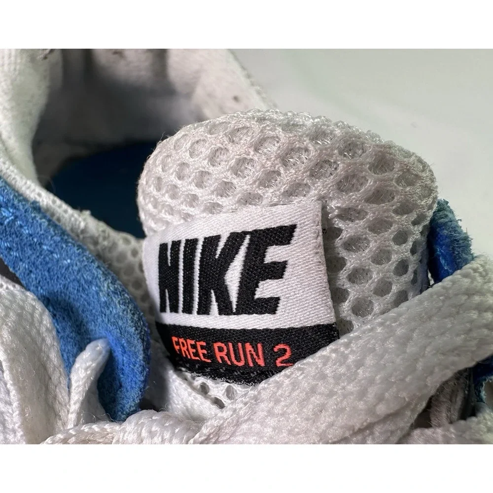 NIKE‎ Womens FREE RUN 2 Sneakers DV2221-100 White Blue US Size 7.5 EUC